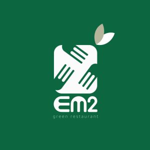 em2 restaurant logo design